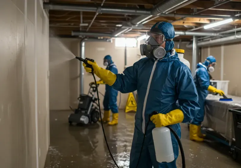 Basement Sanitization and Antimicrobial Treatment process in Baxter, TN