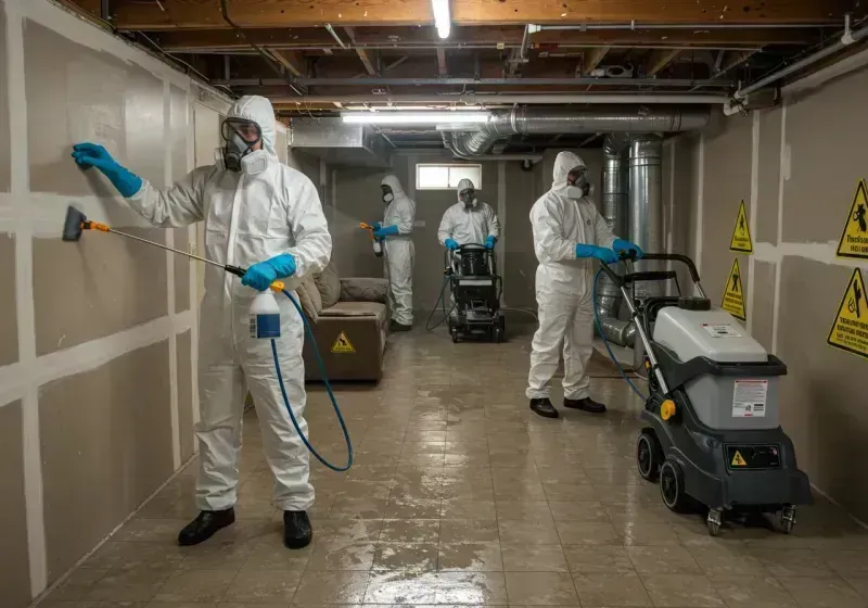 Basement Moisture Removal and Structural Drying process in Baxter, TN